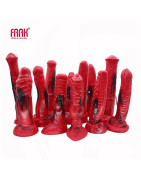 FAAK – gode cheval coloré rouge et noir pour femme, jouet sexuel, faux pénis, chien loup, masturbation, jeux pour adultes, nouve