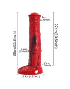 FAAK – gode cheval coloré rouge et noir pour femme, jouet sexuel, faux pénis, chien loup, masturbation, jeux pour adultes, nouve