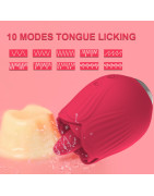 Jouet vibrateur Rose puissant pour femmes, avec léchage de langue, mamelon Oral, stimulateur de Clitoris, jouets Sexy pour adult