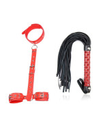 SMLOVE Jouets sexuels érotiques pour Couples femme Sexy BDSM Bondage menottes cou collier fouet pour jouets pour adultes esclave