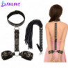 SMLOVE Jouets sexuels érotiques pour Couples femme Sexy BDSM Bondage menottes cou collier fouet pour jouets pour adultes esclave