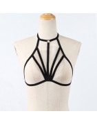 Jarretelles en Polyester pour femmes, Sexy, harnais, soutien gorge, poitrine, Lingerie érotique, gothique | AliExpress