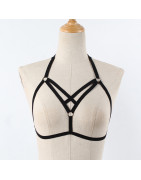 Jarretelles en Polyester pour femmes, Sexy, harnais, soutien gorge, poitrine, Lingerie érotique, gothique | AliExpress