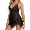Sous vêtements en dentelle pour femmes, ensemble de Lingerie Sexy avec jarretelles découpées, soutien gorge brodé | AliExpress