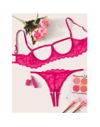 Ensemble de Lingerie Sexy en Dentelle pour Femme, Sous Vêtements de Nuit, Anneau en Acier, Pyjama, Jarretelles, Nouvelle Collect