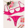 Ensemble de Lingerie Sexy en Dentelle pour Femme, Sous Vêtements de Nuit, Anneau en Acier, Pyjama, Jarretelles, Nouvelle Collect