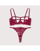 Ensemble de Lingerie Sexy en Dentelle pour Femme, Sous Vêtements de Nuit, Anneau en Acier, Pyjama, Jarretelles, Nouvelle Collect