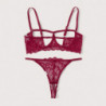 Ensemble de Lingerie Sexy en Dentelle pour Femme, Sous Vêtements de Nuit, Anneau en Acier, Pyjama, Jarretelles, Nouvelle Collect
