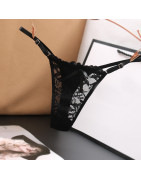 Culotte en dentelle avec nœud pour femmes, string et string, couleur unie, slip Transparent, Lingerie Sexy | AliExpress