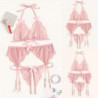 Pyjama jarretelles en dentelle pour femmes, Lingerie Sexy, sous vêtements de nuit, anneau en acier, Lingerie intime, ensemble so