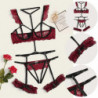 Pyjama jarretelles en dentelle pour femmes, Lingerie Sexy, sous vêtements de nuit, anneau en acier, Lingerie intime, ensemble so
