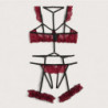 Pyjama jarretelles en dentelle pour femmes, Lingerie Sexy, sous vêtements de nuit, anneau en acier, Lingerie intime, ensemble so