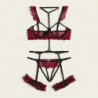 Pyjama jarretelles en dentelle pour femmes, Lingerie Sexy, sous vêtements de nuit, anneau en acier, Lingerie intime, ensemble so