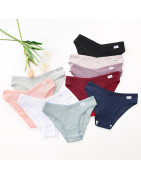 Lot de 5 culottes en coton pour femmes, sous vêtements féminins, couleur unie, Lingerie Sexy, slips intimes | AliExpress