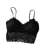 Soutien gorge en dentelle pour femmes, sans manches, solide, Bralette non rembourrée, Bustier, fermeture éclair au dos, débardeu