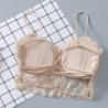 Soutien gorge en dentelle pour femmes, sans manches, solide, Bralette non rembourrée, Bustier, fermeture éclair au dos, débardeu