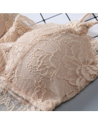 Soutien gorge en dentelle pour femmes, sans manches, solide, Bralette non rembourrée, Bustier, fermeture éclair au dos, débardeu