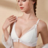 DERUILADY Soutien gorge en dentelle sans armature pour femmes, sous vêtement sexy avec fermeture à l&#39;avant, lingerie confort