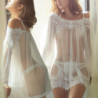Nuisette transparente en résille pour femmes, Lingerie Sexy, nuisette érotique, vêtements de nuit, chemise de nuit blanche | Ali
