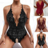Body en dentelle pour femmes, Lingerie Sexy, vêtements de nuit en maille, dentelle florale transparente, sous vêtements, Costume