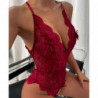 Body en dentelle pour femmes, Lingerie Sexy, vêtements de nuit en maille, dentelle florale transparente, sous vêtements, Costume