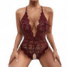 Body en dentelle pour femmes, Lingerie Sexy, vêtements de nuit en maille, dentelle florale transparente, sous vêtements, Costume