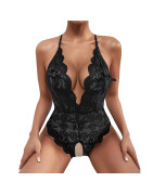 Body en dentelle pour femmes, Lingerie Sexy, vêtements de nuit en maille, dentelle florale transparente, sous vêtements, Costume