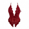Body en dentelle pour femmes, Lingerie Sexy, vêtements de nuit en maille, dentelle florale transparente, sous vêtements, Costume