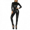 Body en cuir verni pour femmes, combinaison en Latex, Sexy, combinaison complète, manches longues, Leggings, Lingerie érotique |