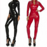Body en cuir verni pour femmes, combinaison en Latex, Sexy, combinaison complète, manches longues, Leggings, Lingerie érotique |