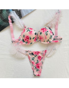 Sexy strass confortable Lingerie Femme ensemble Push Up soutien gorge Victoria&#39;s Secret femmes Lingerie ensemble 2 pièces ma