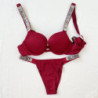 Sexy strass confortable Lingerie Femme ensemble Push Up soutien gorge Victoria&#39;s Secret femmes Lingerie ensemble 2 pièces ma