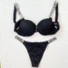 Sexy strass confortable Lingerie Femme ensemble Push Up soutien gorge Victoria&#39;s Secret femmes Lingerie ensemble 2 pièces ma
