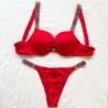 Soutien gorge et culotte victoria&#39;s Secret, ensemble Sexy, ajouré, sous vêtements avec des strass, grande taille, Lingerie p