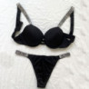Soutien gorge et culotte victoria&#39;s Secret, ensemble Sexy, ajouré, sous vêtements avec des strass, grande taille, Lingerie p