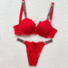 VICTORIA&#39;S SECRET – ensemble soutien gorge et culotte en dentelle, sous vêtements Sexy pour femmes, Lingerie tanga, Push Up,