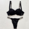 VICTORIA&#39;S SECRET – ensemble soutien gorge et culotte en dentelle, sous vêtements Sexy pour femmes, Lingerie tanga, Push Up,