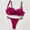 VICTORIA&#39;S SECRET – ensemble soutien gorge et culotte en dentelle, sous vêtements Sexy pour femmes, Lingerie tanga, Push Up,
