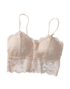 Soutien gorge en dentelle pour femmes, haut Sexy sans manches, couleur unie, Bralette non rembourrée, Bustier, fermeture éclair 