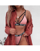 Ensemble de Lingerie Sexy pour femmes, sous vêtements, soutien gorge et culotte, dos nu, vêtements de nuit exotiques | AliExpres