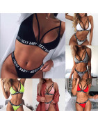 Ensemble de Lingerie Sexy pour femmes, sous vêtements, soutien gorge et culotte, dos nu, vêtements de nuit exotiques | AliExpres