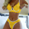 Sous vêtements en dentelle pour femmes, soutien gorge sans fil avec nœud papillon, string, Lingerie Sexy pour femmes | AliExpres